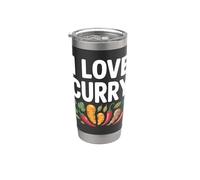 I Love Curry Especias Vegetales Arte Culinario Vaso térmico de acero inoxidable de doble pared