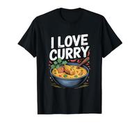 I Love Curry Picante Comida Amantes Delicia Camiseta gráfica económica, Hombre, Negro, S