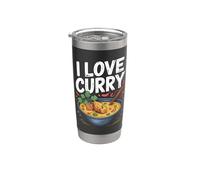 I Love Curry Picante Comida Amantes Delicia Vaso térmico de acero inoxidable de doble pared