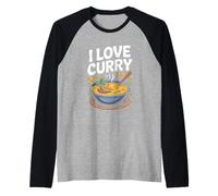 I Love Curry Plato Sabroso Picante Pasión Camiseta Manga Raglan