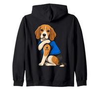 I Love Dad Tattoed Dog Daddy Beagle Dueño Amante de los Perros Sudadera con Capucha