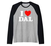 I Love Dal Funny Healthy Lentejas Sopa Comer Leguminosas Comida India Camiseta Manga Raglan