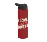 I Love Darts - Diversión apasionada Stainless Steel Insulated Water Bottle