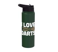 I Love Darts Perfect Throw Entusiasta Style Stainless Steel Insulated Water Bottle