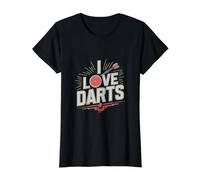 I Love Darts Target Arrow Juego Divertido Camiseta gráfica económica, Mujer, Negro, XS