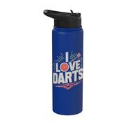 I Love Darts Target Arrow Juego Divertido Stainless Steel Insulated Water Bottle