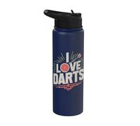 I Love Darts Target Arrow Juego Divertido Stainless Steel Insulated Water Bottle