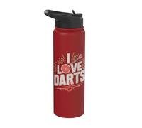 I Love Darts Target Arrow Juego Divertido Stainless Steel Insulated Water Bottle