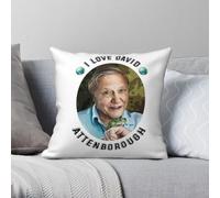 I Love David Attenborough - Funda de almohada cuadrada de poliéster y lino y terciopelo, con cremallera, para decoración del hogar