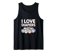 I Love Diapers Cute Baby Humor gráfico Camiseta sin Mangas