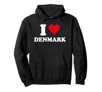 I Love Dinamarca Corazón Regalo Danés Danés Sudadera con Capucha