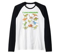 I Love Dinosaurs - Pasatiempo Educativo prehistórico para niños Camiseta Manga Raglan