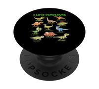 I Love Dinosaurs - Pasatiempo Educativo prehistórico para niños PopSockets PopGrip Adhesivo