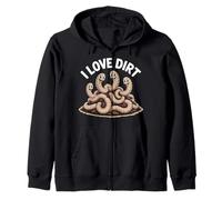 I Love Dirt Earthworm Expresión Humor Sudadera con Capucha