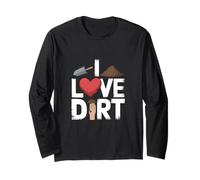 I Love Dirt Heart Pala Jardín Humor Manga Larga