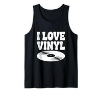 I Love Disco de Vinilo Música Retro Camiseta sin Mangas