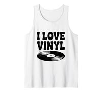 I Love Disco de Vinilo Música Retro Camiseta sin Mangas