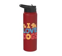 I Love Dogs - Cuidador de perros Stainless Steel Insulated Water Bottle