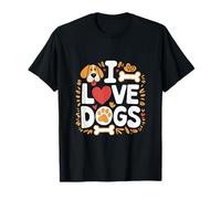 I Love Dogs - Huesos de pata de corazón, diseño lindo Camiseta