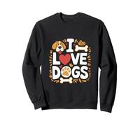 I Love Dogs - Huesos de pata de corazón, diseño lindo Sudadera