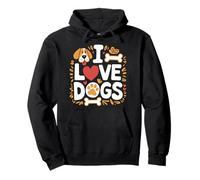 I Love Dogs - Huesos de pata de corazón, diseño lindo Sudadera con Capucha