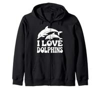 I Love Dolphins Ocean Wildlife Apreciación Sudadera con Capucha