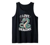 I Love Dragons Arte de criaturas míticas Camiseta sin Mangas