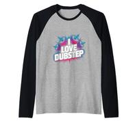 I Love Dubstep Bold Gráfico de Altavoz Camiseta Manga Raglan