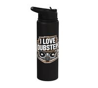 I Love Dubstep DJ tocadiscos música ritmo Stainless Steel Insulated Water Bottle