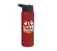I Love Ducks Lindo Cool Duck Duo Design Stainless Steel Insulated Water Bottle