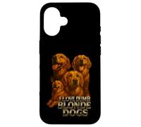 I Love Dumb Blondes Dog Golden Retriever Bootleg Gráfico Carcasa para iPhone 16