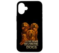 I Love Dumb Blondes Dog Golden Retriever Bootleg Gráfico Carcasa para iPhone 16 Plus