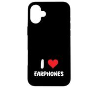 I Love Earphones - Corazón - Conciertos de músicos de música Carcasa para iPhone 16 Plus