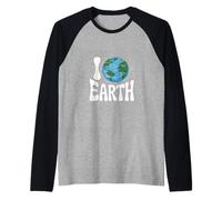 I Love Earth Arte ecológico de la naturaleza Camiseta Manga Raglan