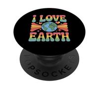 I Love Earth Love Our Green Planet - Declaración Eco Warrior PopSockets PopGrip Adhesivo