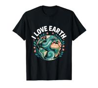 I Love Earth Planet Naturaleza Conservación Camiseta gráfica económica