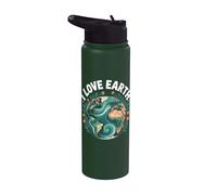 I Love Earth Planet Naturaleza Conservación Stainless Steel Insulated Water Bottle