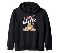 I Love Easter Cute Chick Tulip Huevos Sudadera con Capucha