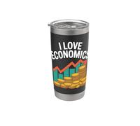 I Love Economics Monedas Y Diseño Gráfico Vaso térmico de acero inoxidable de doble pared