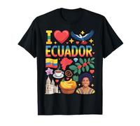 I Love Ecuador Bandera Corazón Viaje Raíces Ecuatorianas Camiseta
