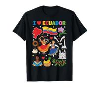 I Love Ecuador Bandera Corazón Viaje Raíces Ecuatorianas Camiseta