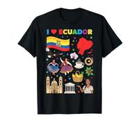 I Love Ecuador Bandera Corazón Viaje Raíces Ecuatorianas Camiseta