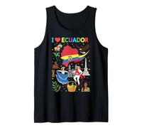 I Love Ecuador Bandera Corazón Viaje Raíces Ecuatorianas Camiseta sin Mangas