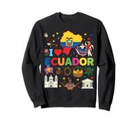 I Love Ecuador Bandera Corazón Viaje Raíces Ecuatorianas Sudadera