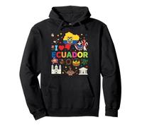 I Love Ecuador Bandera Corazón Viaje Raíces Ecuatorianas Sudadera con Capucha