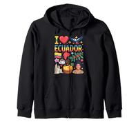 I Love Ecuador Bandera Corazón Viaje Raíces Ecuatorianas Sudadera con Capucha