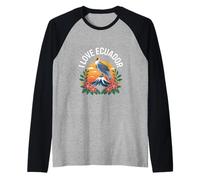 I Love Ecuador Condor Montaña Atardecer Camiseta Manga Raglan