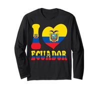 I Love Ecuador I Love Quito Cool Ecuador Bandera Corazón Gráfico Manga Larga