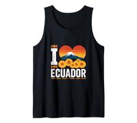 I Love Ecuador Montaña Atardecer Corazón Camiseta sin Mangas