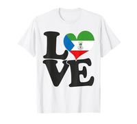 I Love Ecuatorial Guinea Bandera Corazón Patriótico Viaje Camiseta